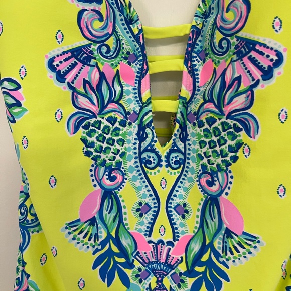 🦄🦄Lilly Pulitzer Jaspen one piece swimsuit Loro Green Pineapple Rivera Size 6 - Picture 2 of 6